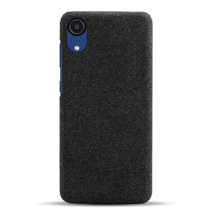 Для Samsung Galaxy A23e Antip-scratch Mobile Phore Shell Shell Solid Color Hard PC+Cloth Phone Cover - Черный