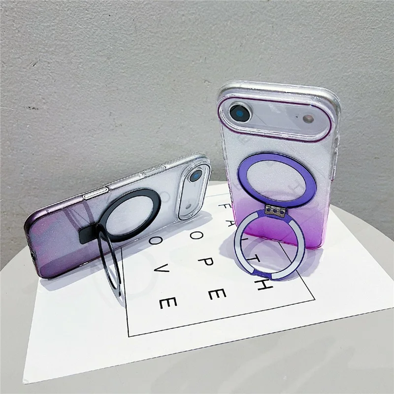 iPhone Air Magnetische Hülle Ständer Gradient Transparent TPU Handyrückseite - Blau