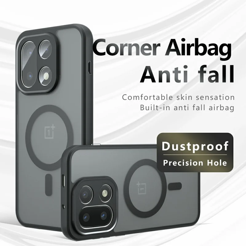 غطاء لهاتف OnePlus 15 5G متوافق مع MagSafe، غطاء واقي من مادة TPU + PC بنسيج مطفي وملمس ناعم