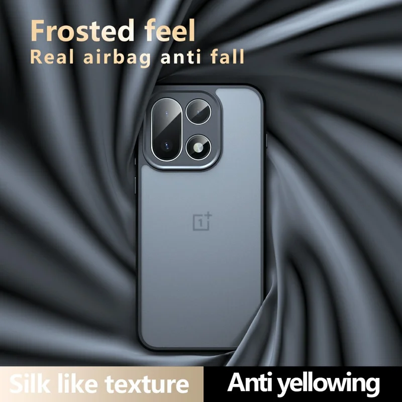 For OnePlus 15 5G Case Skin-Touch TPU + PC Matte Phone Back Cover, Transparent Black