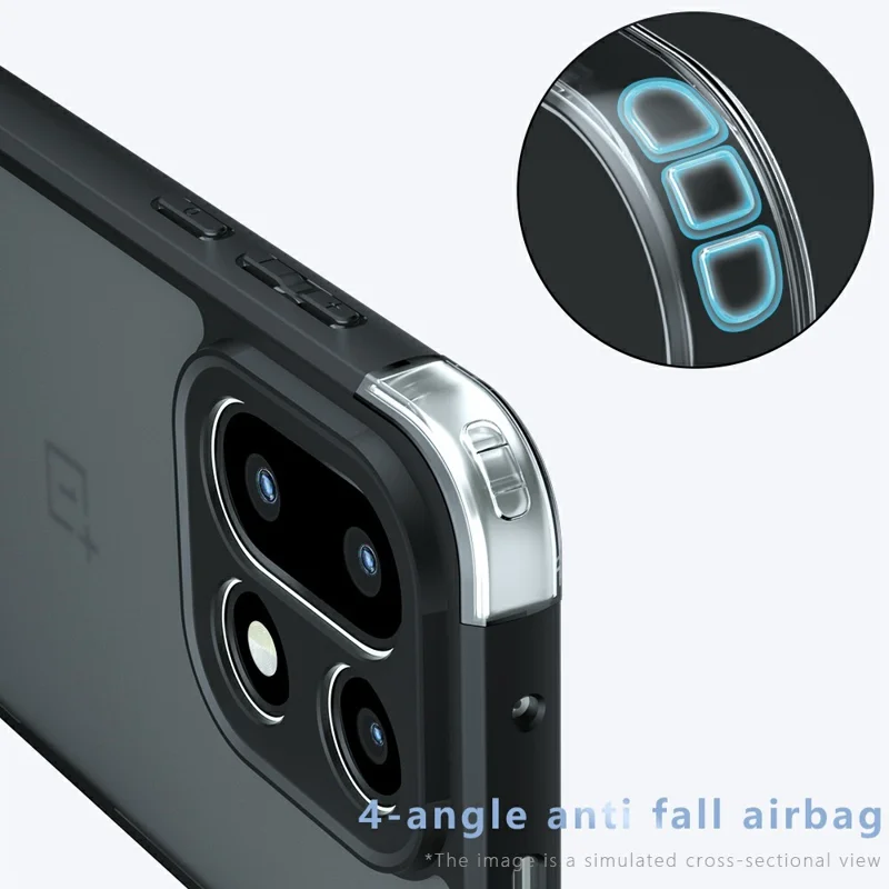 For OnePlus 15 5G Case Skin-Touch TPU + PC Matte Phone Back Cover, Transparent Black