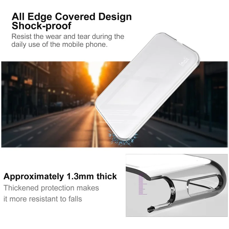 Funda protectora de batería para iPhone Air con MagSafe IMAK UX-10 Series, transparente, TPU