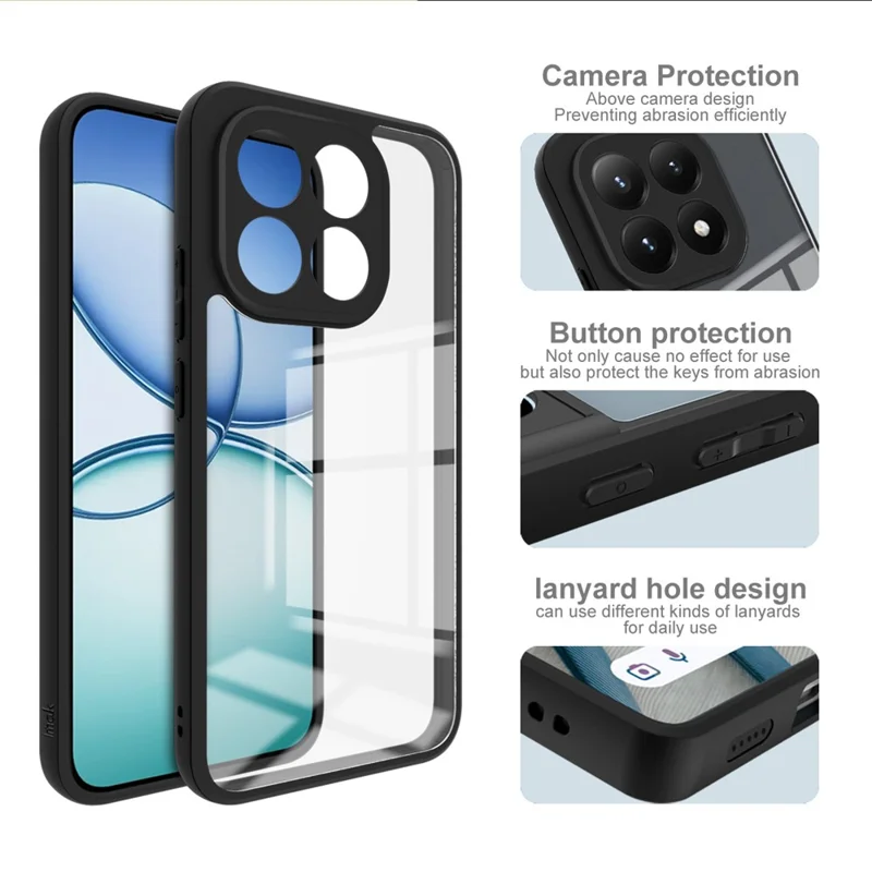 Seria IMAK UX-9A dla Xiaomi 15T, przezroczysta obudowa z TPU i PC, pokrywa telefonu z wzmocnionymi narożnikami