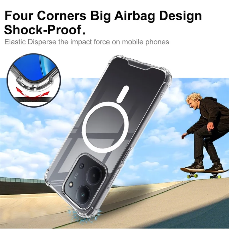 IMAK Clear Phone Case for Xiaomi Redmi 15C 4G (EU) (173mm) / 15C 5G (EU) (173mm) / Poco C85 4G (173mm) Shockproof PC TPU Cover Magnetic Case