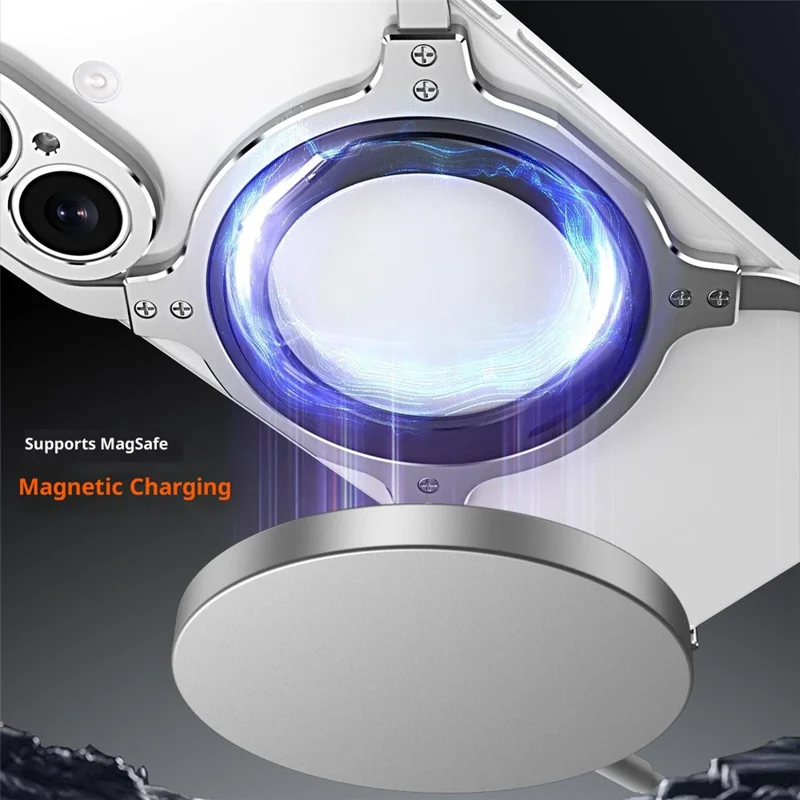 For iPhone 17 Case Kickstand Metal Bumper Magnetic Phone Cover - Black / Red