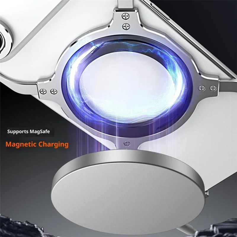 For iPhone Air Case Kickstand Metal Bumper Magnetic Phone Cover - Black / Purple