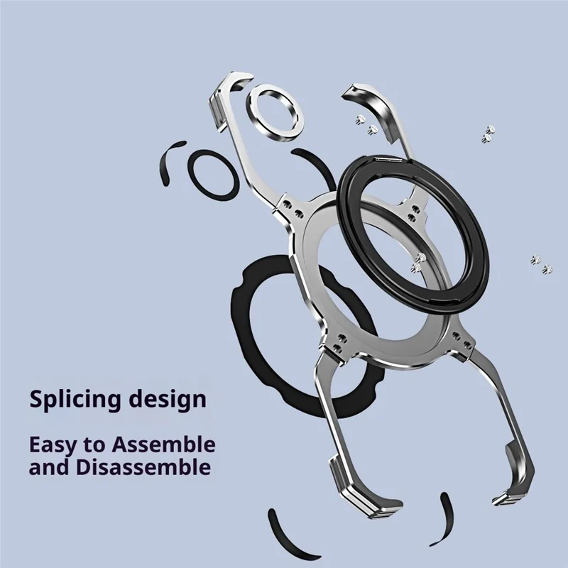 For iPhone Air Case Kickstand Metal Bumper Magnetic Phone Cover - Black / Purple