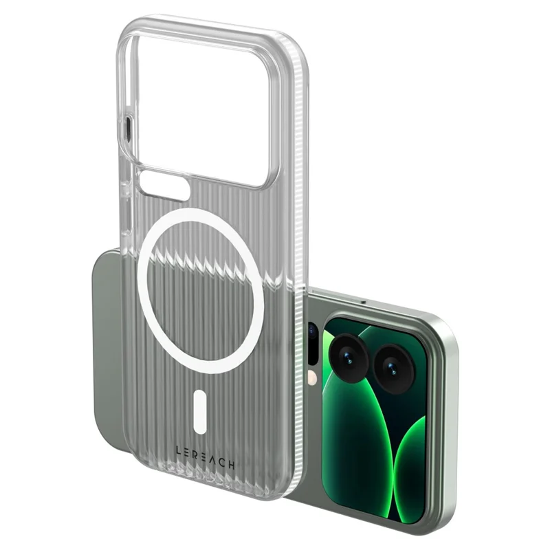 LEREACH TOC Series for Xiaomi 17 Pro Max Case Flowing Grid PC Phone Cover Magnetic Case - White