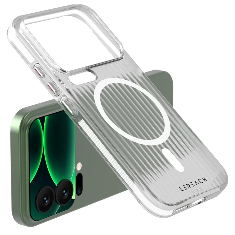 LEREACH TOC Series for Xiaomi 17 Pro Max Case Flowing Grid PC Phone Cover Magnetic Case - White