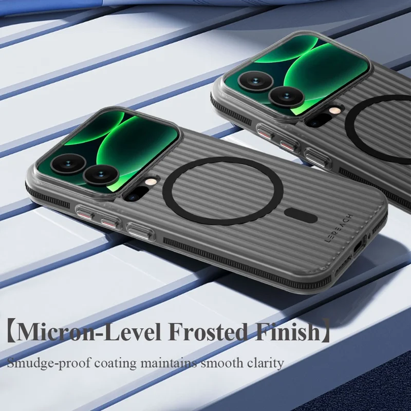 LEREACH TOC Series for Xiaomi 17 Pro Max Case Flowing Grid PC Phone Cover Magnetic Case - White