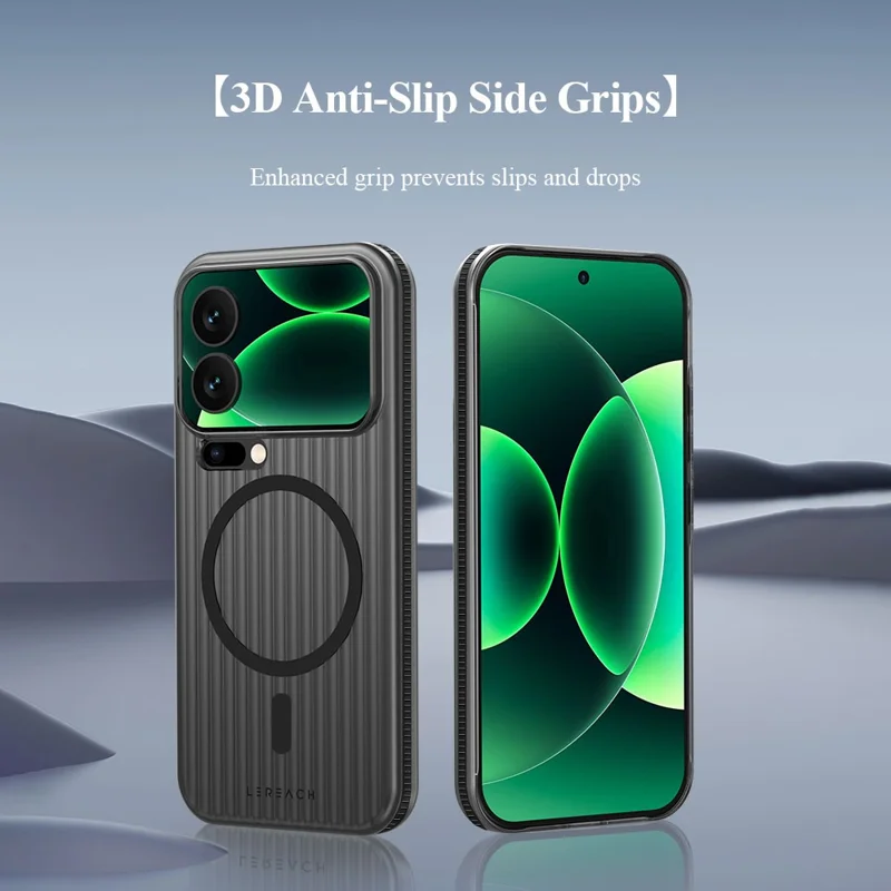 LEREACH TOC Series for Xiaomi 17 Pro Max Case Flowing Grid PC Phone Cover Magnetic Case - White