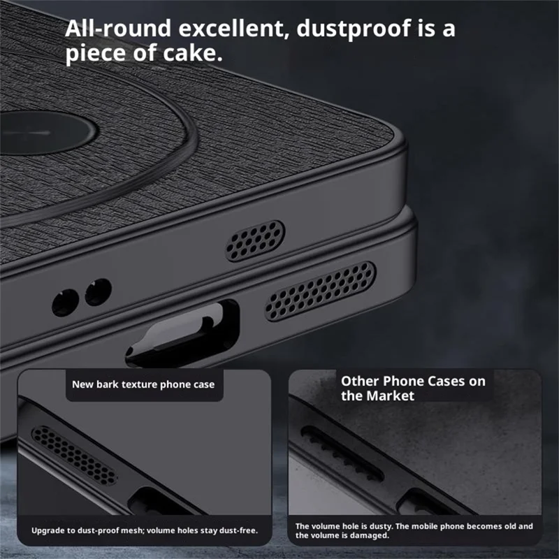 Obudowa do Honor Magic8 Pro 5G z drewnianym wzorem, powłoka z tworzywa PC i TPU, pokryta sztuczną skórą PU - Czarny