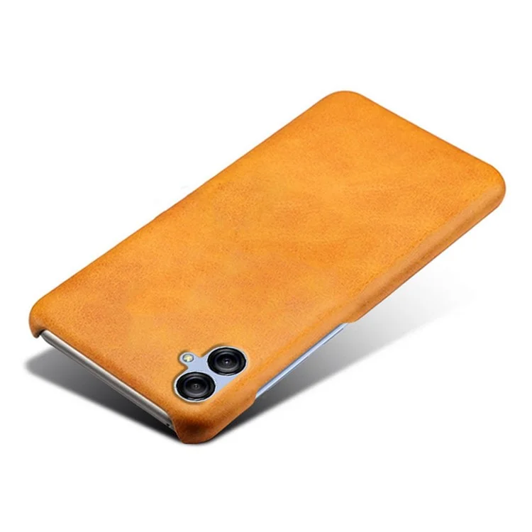 For Samsung Galaxy A04 4G (164.4 x 76.3 x 9.1 mm) Mobile Phone Cover, Calf Textured PU Leather Coated PC Phone Case - Orange