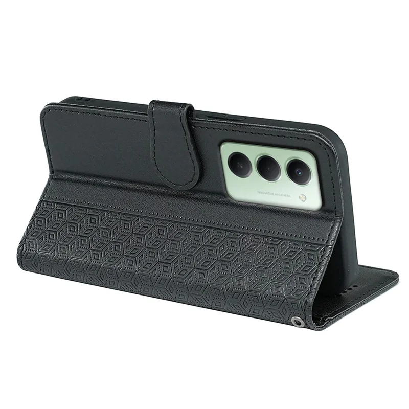 Xiaomi Redmi 15 5G (Global) (169mm) Brieftasche Handyhülle Muster Geprägtes Leder Flip Cover - Schwarz