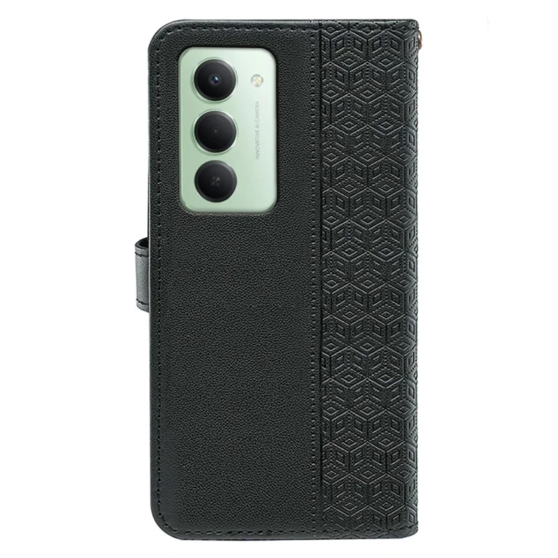 Xiaomi Redmi 15 5G (Global) (169mm) Brieftasche Handyhülle Muster Geprägtes Leder Flip Cover - Schwarz