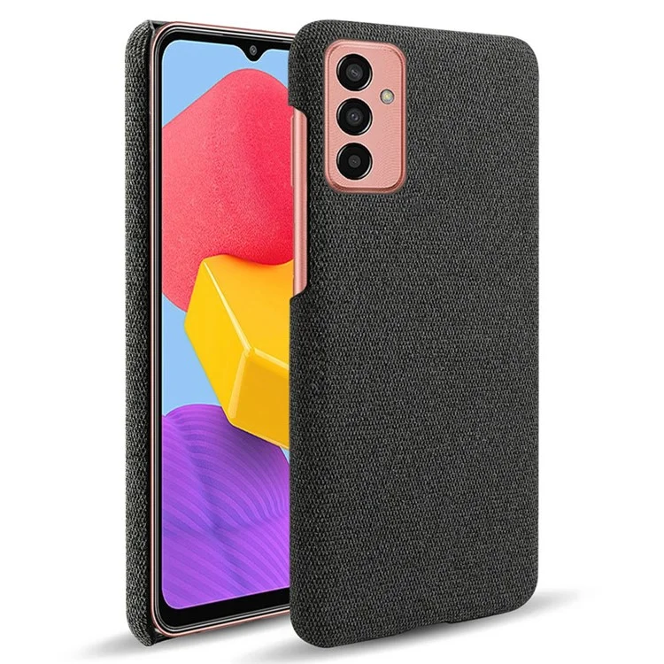 Pour Samsung Galaxy M13 4G Téléphone Mobile Cadre de Téléphone Mobile Absorbant Couleur de Téléphone Dur Couleur Solide pc + Tissu - le Noir