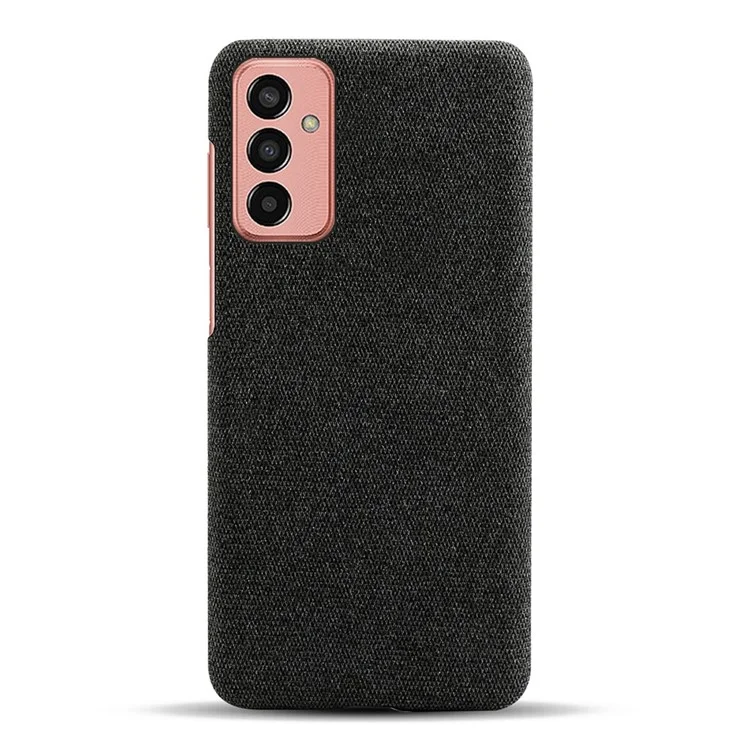 Pour Samsung Galaxy M13 4G Téléphone Mobile Cadre de Téléphone Mobile Absorbant Couleur de Téléphone Dur Couleur Solide pc + Tissu - le Noir