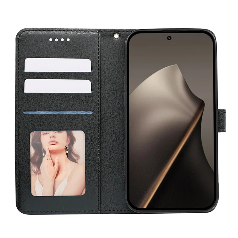 For Xiaomi 15T Pro Wallet Phone Case Pattern Imprint Leather Flip Cover - Black