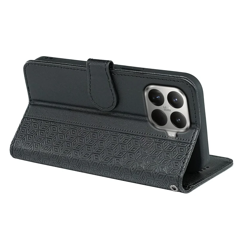 For Xiaomi 15T Pro Wallet Phone Case Pattern Imprint Leather Flip Cover - Black