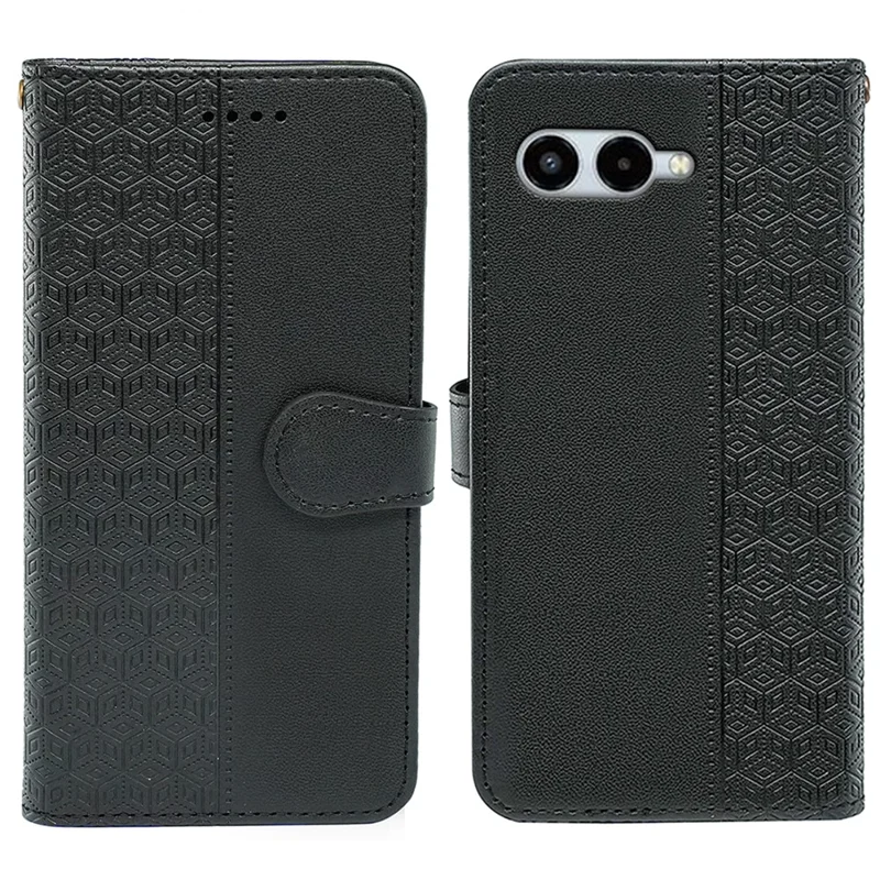 For T-Mobile REVVL 8 Wallet Phone Case Pattern Imprint Leather Flip Cover - Black