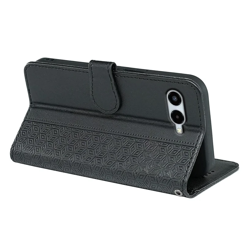 For T-Mobile REVVL 8 Wallet Phone Case Pattern Imprint Leather Flip Cover - Black