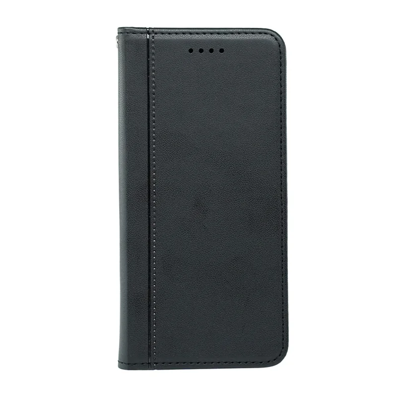 For iPhone 18 Pro / 17 Pro Wallet Case Magnetic Closing PU Leather Phone Cover with Wrist Strap - Black