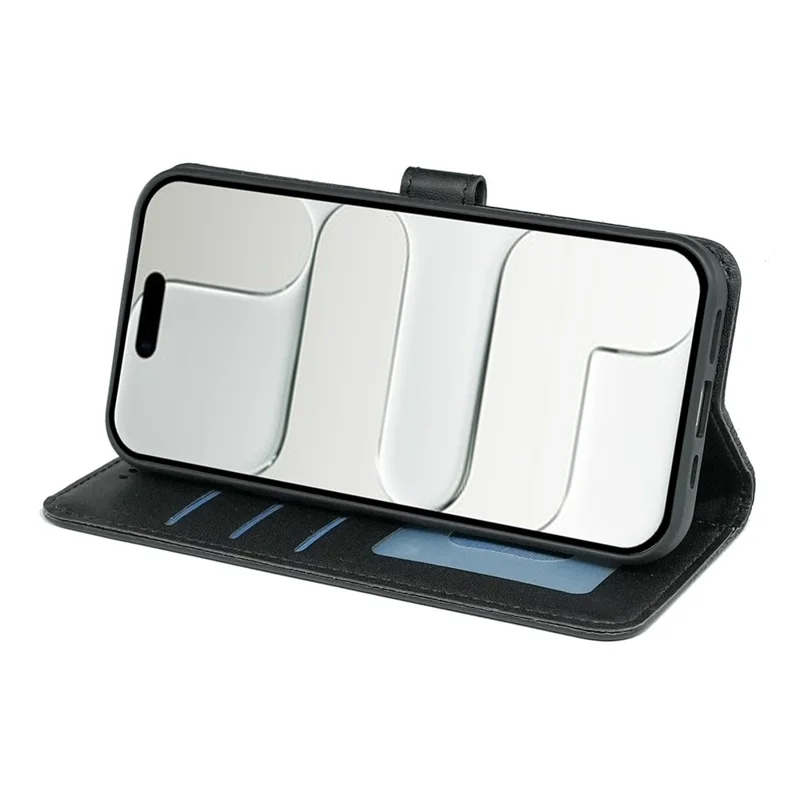 For iPhone 17 Wallet Phone Case Pattern Imprint Leather Flip Cover - Black