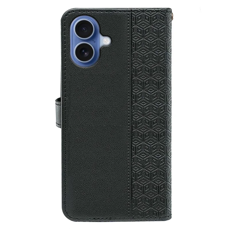 For iPhone 17 Wallet Phone Case Pattern Imprint Leather Flip Cover - Black