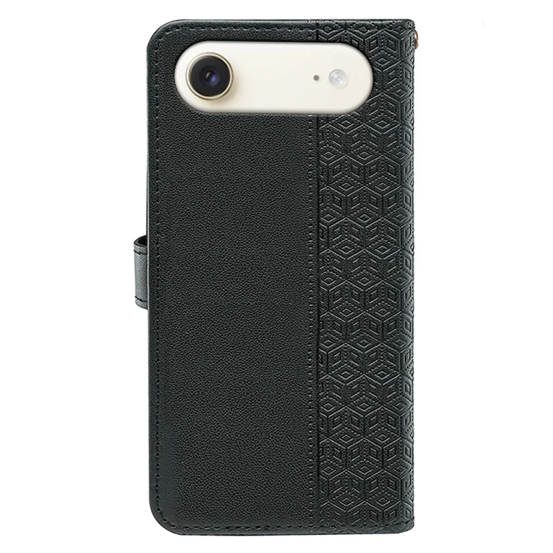 For iPhone Air Wallet Phone Case Pattern Imprint Leather Flip Cover - Black