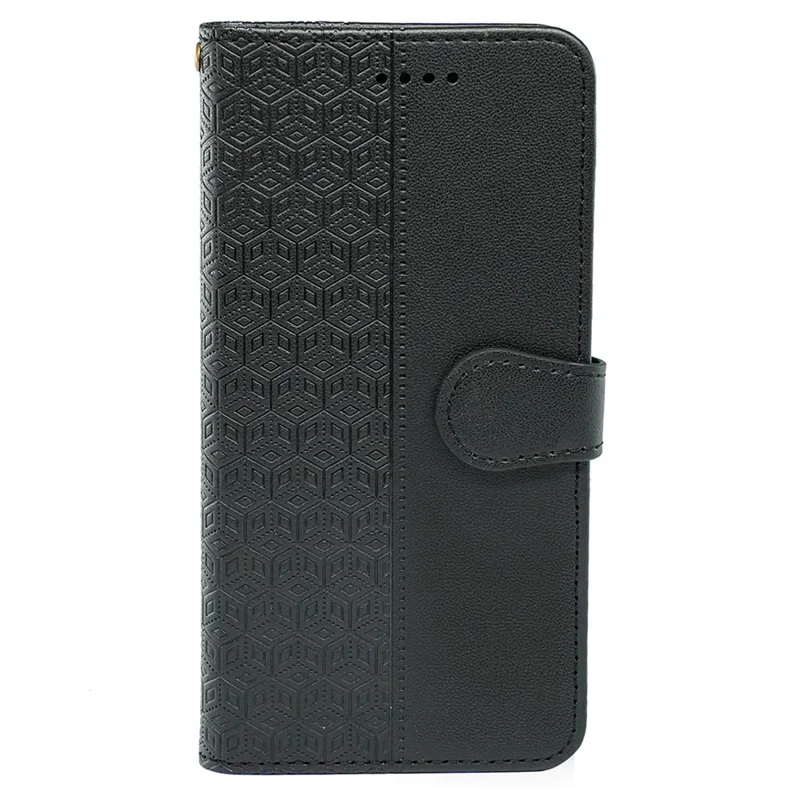 Custodia a portafoglio Motorola Moto G06 4G con stampa a motivo, cover flip in pelle - Nero