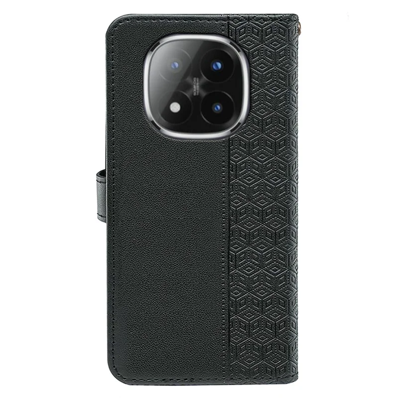 Capa de Carteira para Xiaomi Redmi Note 15 Pro+ 5G - Padrão Impresso em Couro Flip Cover - Preto