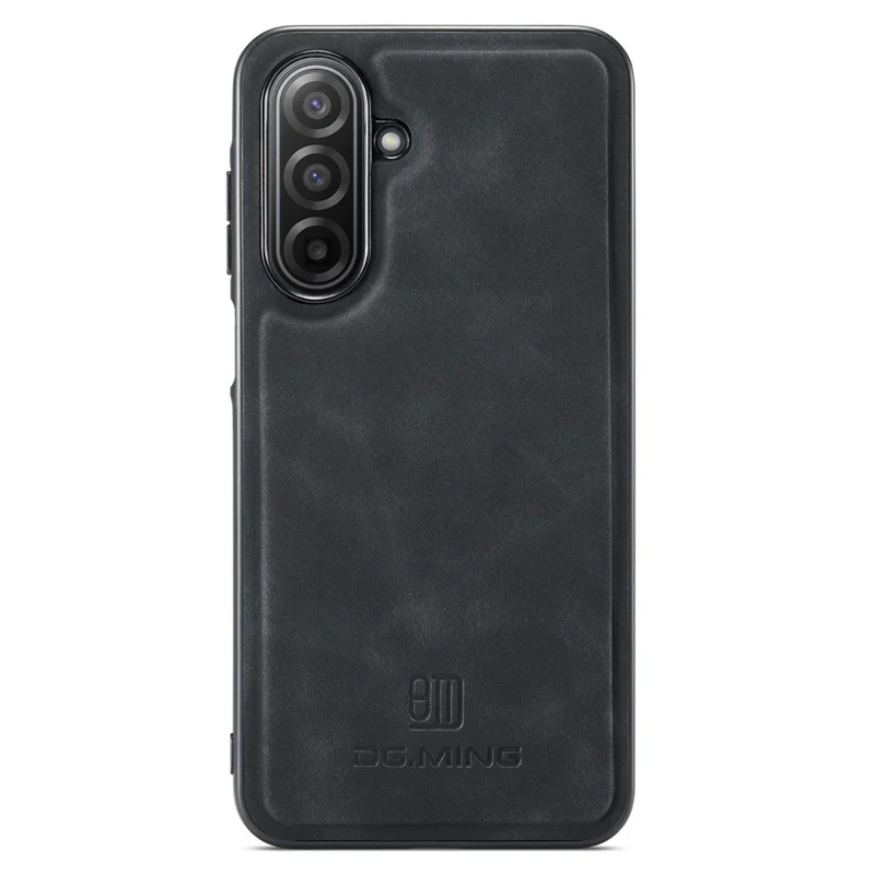 DG.MING Para Samsung Galaxy A17 5G / 4G Capa de Couro PU Revestida PC + Capa de Telefone Híbrida TPU - Preta