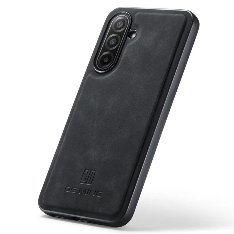 DG.MING Para Samsung Galaxy A17 5G / 4G Capa de Couro PU Revestida PC + Capa de Telefone Híbrida TPU - Preta