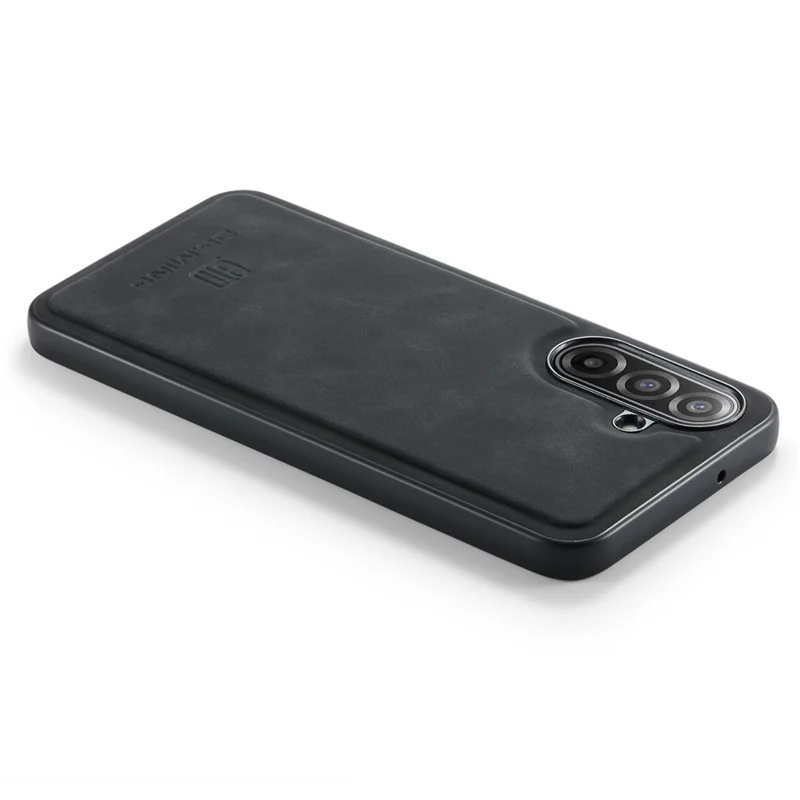 DG.MING Para Samsung Galaxy A17 5G / 4G Capa de Couro PU Revestida PC + Capa de Telefone Híbrida TPU - Preta