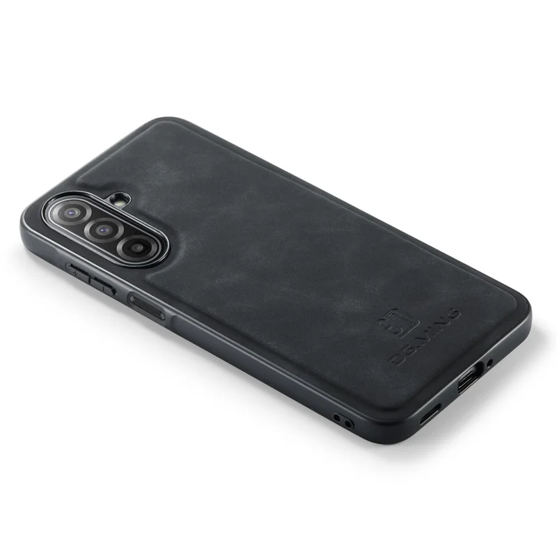 DG.MING Para Samsung Galaxy A17 5G / 4G Capa de Couro PU Revestida PC + Capa de Telefone Híbrida TPU - Preta