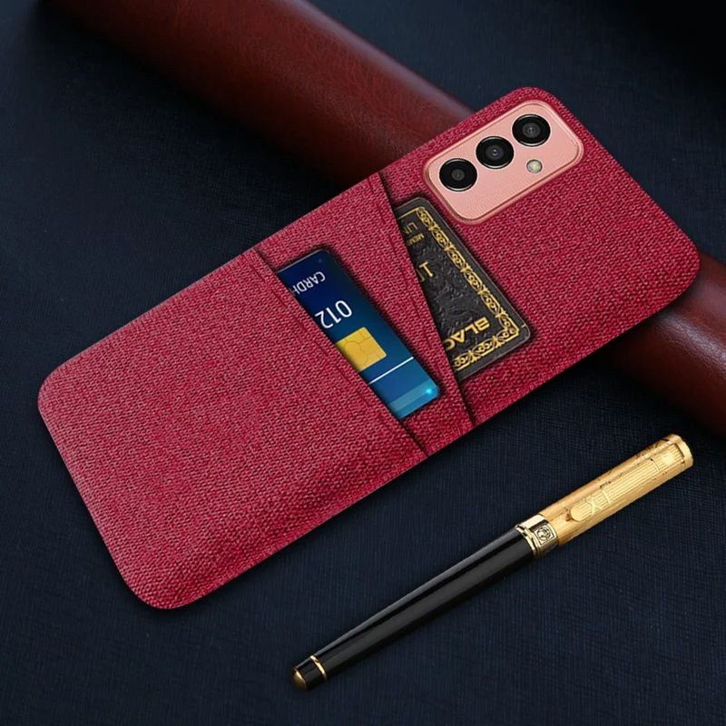 Per Samsung Galaxy M13 4G Telefon Tele Tele Telefino Prevenzione Caduta Slot a Doppia Scheda PC Cover di Protezione - Rosso