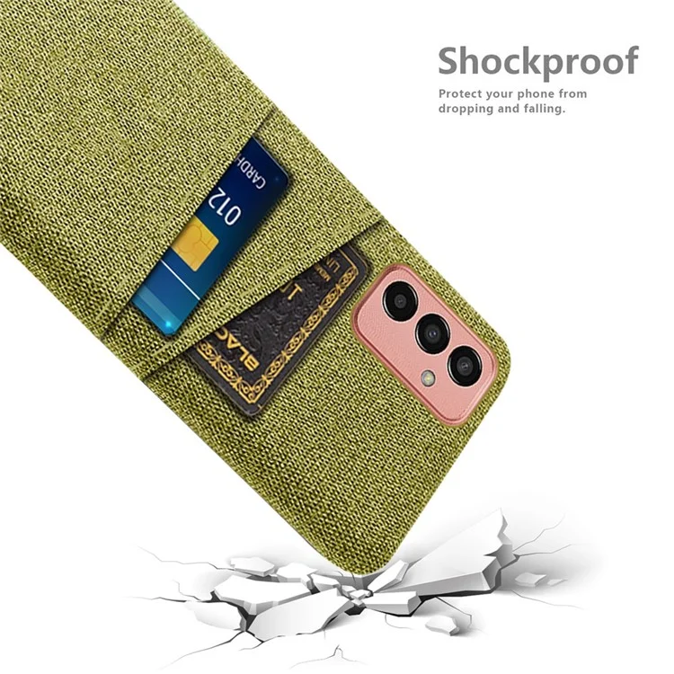 Para Samsung Galaxy M13 4G Textura Textura Case Prevenção de Prevenção do Carto do Carto PC Tapa de Proteção - Amarelo