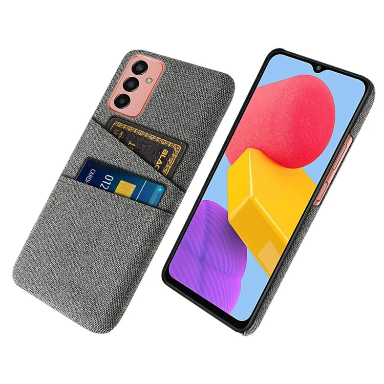 Für Samsung Galaxy M13 4G Stoff Texture Telefon Fall Fall Verhinderung Dual -karten -slots PC -schutzschutzabdeckung - Grau