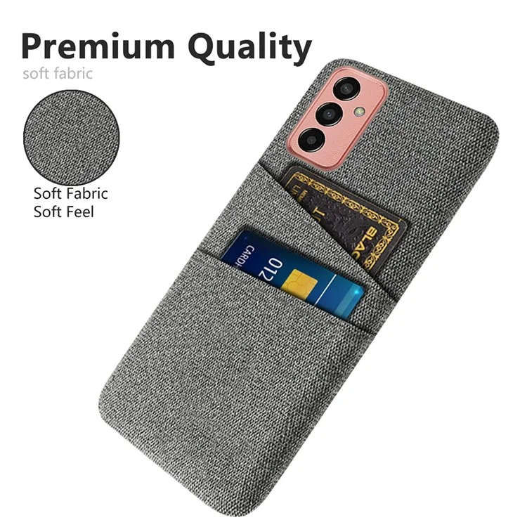 Für Samsung Galaxy M13 4G Stoff Texture Telefon Fall Fall Verhinderung Dual -karten -slots PC -schutzschutzabdeckung - Grau