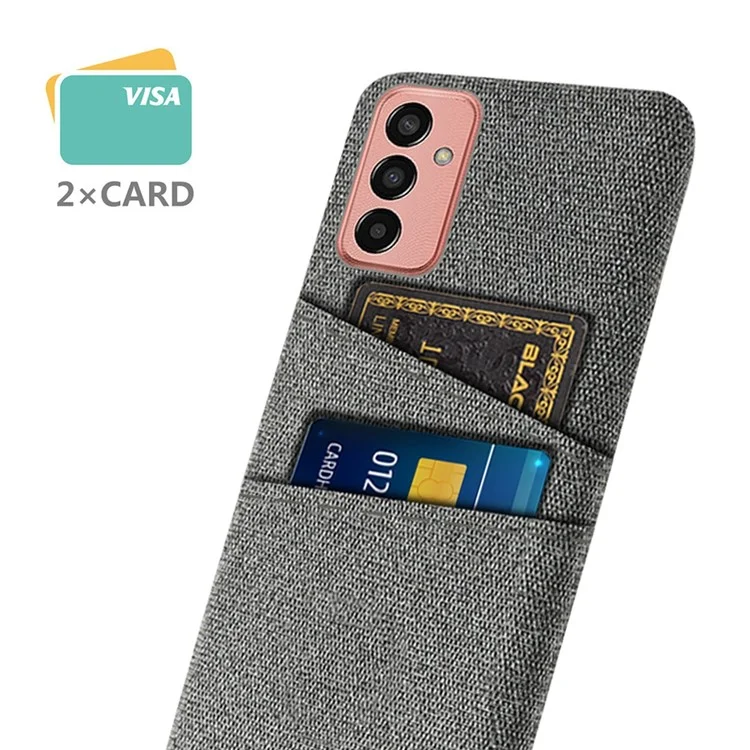 Für Samsung Galaxy M13 4G Stoff Texture Telefon Fall Fall Verhinderung Dual -karten -slots PC -schutzschutzabdeckung - Grau