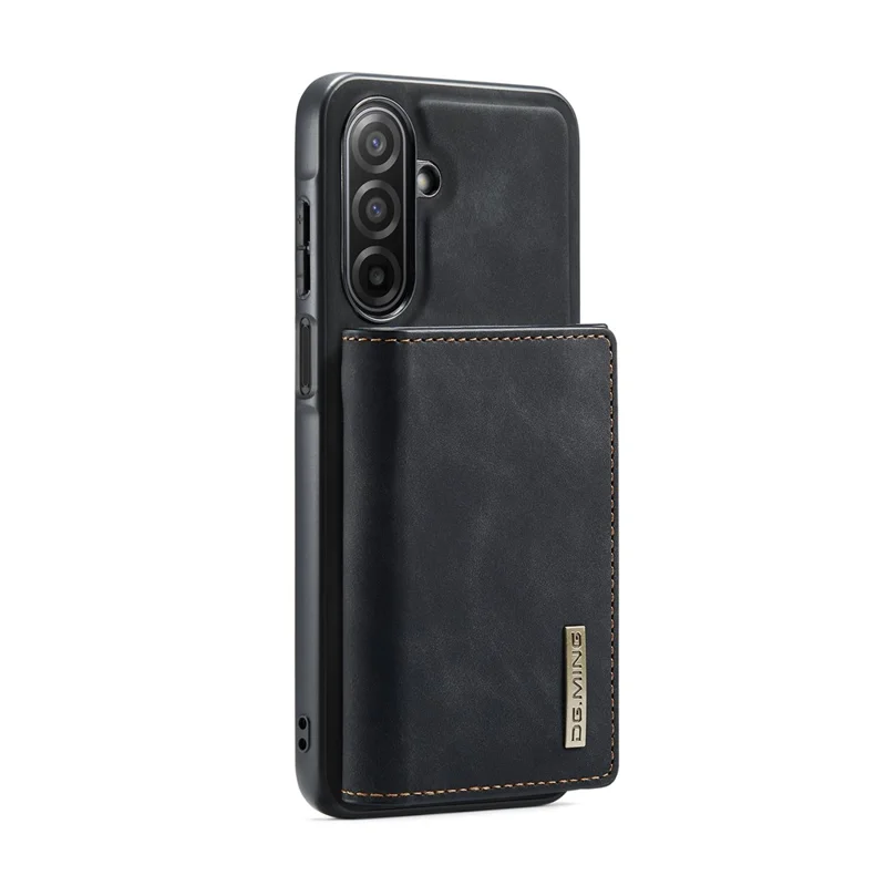 DG.MING M1 Series for Samsung Galaxy A17 5G  /  4G Case Kickstand PU Phone Cover with Detachable Wallet - Black
