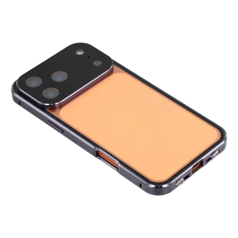 iPhone 17 Pro Hülle Anti-Spion Doppelseitiges gehärtetes Glas + Magnetischer Metallrahmen Handyhülle - Lila