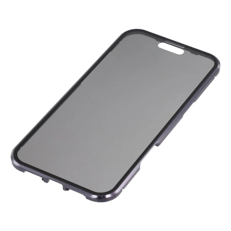 iPhone 17 Pro Max Hülle Anti-Spion Doppelseitiges gehärtetes Glas + Magnetischer Metallrahmen Handyhülle - Lila
