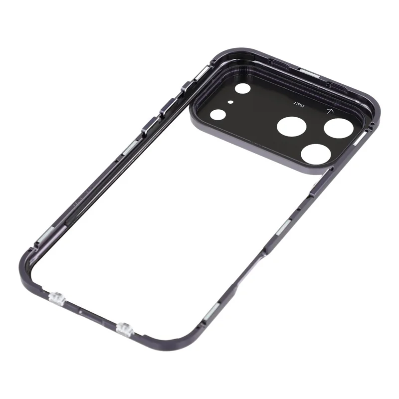 iPhone 17 Pro Max Hülle Anti-Spion Doppelseitiges gehärtetes Glas + Magnetischer Metallrahmen Handyhülle - Lila