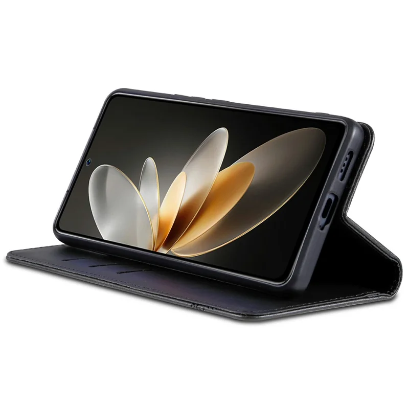 AZNS Para Oppo Find X9 5G Funda Textura de Cuero de Vaca PU Cubierta de Teléfono Billetera - Negro