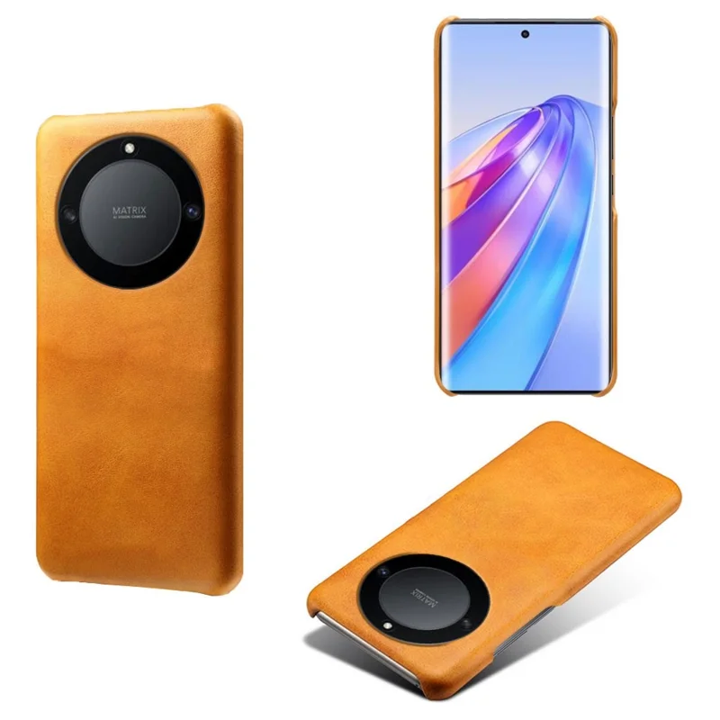 For Honor X40 5G / X9a 5G / Magic5 Lite 5G PU Leather + Hard PC Protective Shell Calf Texture Ultra-Thin Fingerprint-Proof Phone Case - Orange
