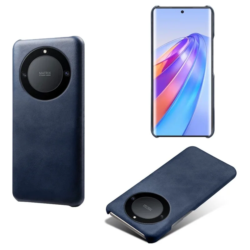 For Honor X40 5G / X9a 5G / Magic5 Lite 5G PU Leather + Hard PC Protective Shell Calf Texture Ultra-Thin Fingerprint-Proof Phone Case - Blue