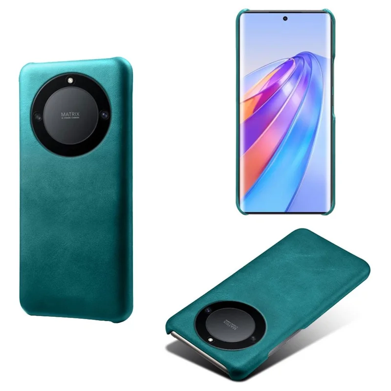 Voor Honor X40 5G / X9a 5G / Magic5 Lite 5G PU-leer + harde PC-beschermhoes Kalfstextuur Ultradun vingerafdrukbestendig telefoongehaaes - Groen