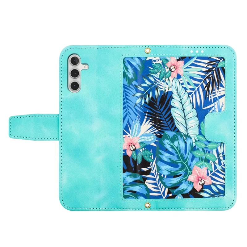 For Samsung Galaxy S26 / S26 Pro Case PU Leather Floral Phone Cover with Card Slots - Green