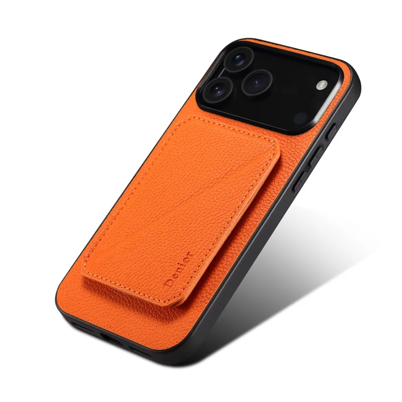 DENIOR D29 Per iPhone 17 Pro Max Custodia magnetica in pelle Custodia posteriore per telefono con supporto per schede staccabile - Arancione